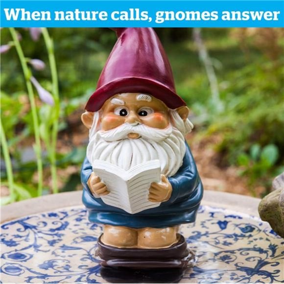 The Gnome on a Throne Garden Gnome Gnome on a Throne Garden Gnome – Lawn Gnome, Weatherproof Ceramic, 9.5” Tall